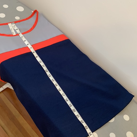 Tops: Flats & Heels, color block, Navy, Grey & Orange, Large - Picture 7 of 7